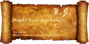 Magóczi Jusztin névjegykártya